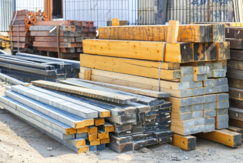 Piles construction materials including wood steel beams 2