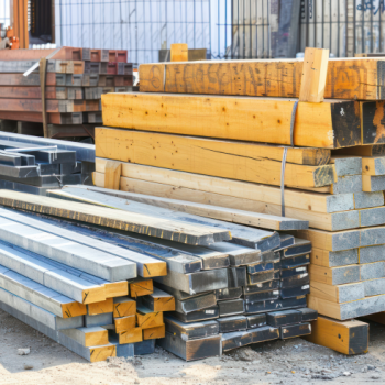 Piles construction materials including wood steel beams 2